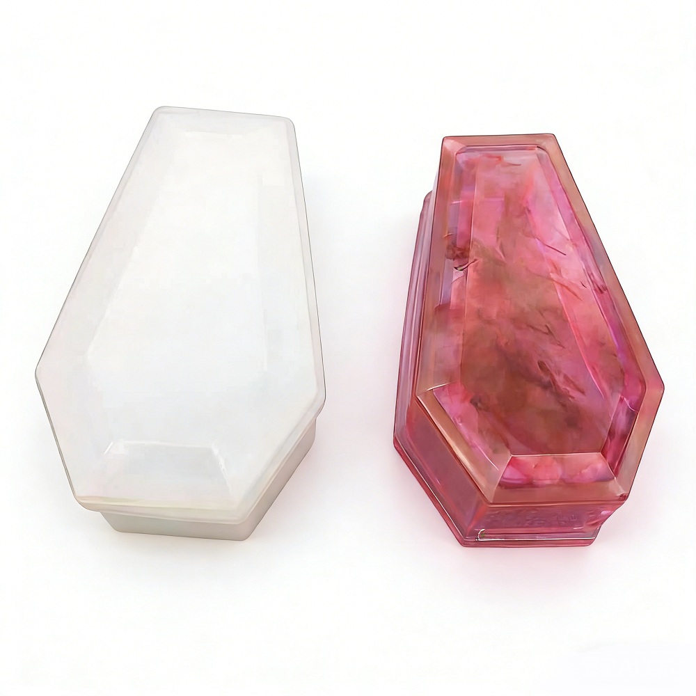 Resin Art Equipment - Cetakan Silikon Tengkorak Peti Mati, Kelelawar,