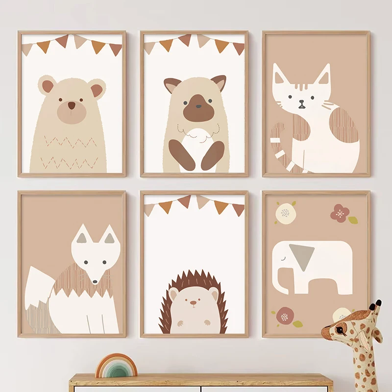 Resin Art Alphabet - Hiasan Dinding Kartun Hewan Aprikot: Rubah,