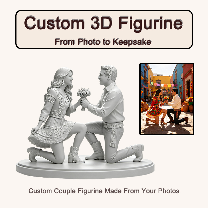 Resin Art Wedding Gift - Patung Pasangan yang Dicetak 3D Sesuai