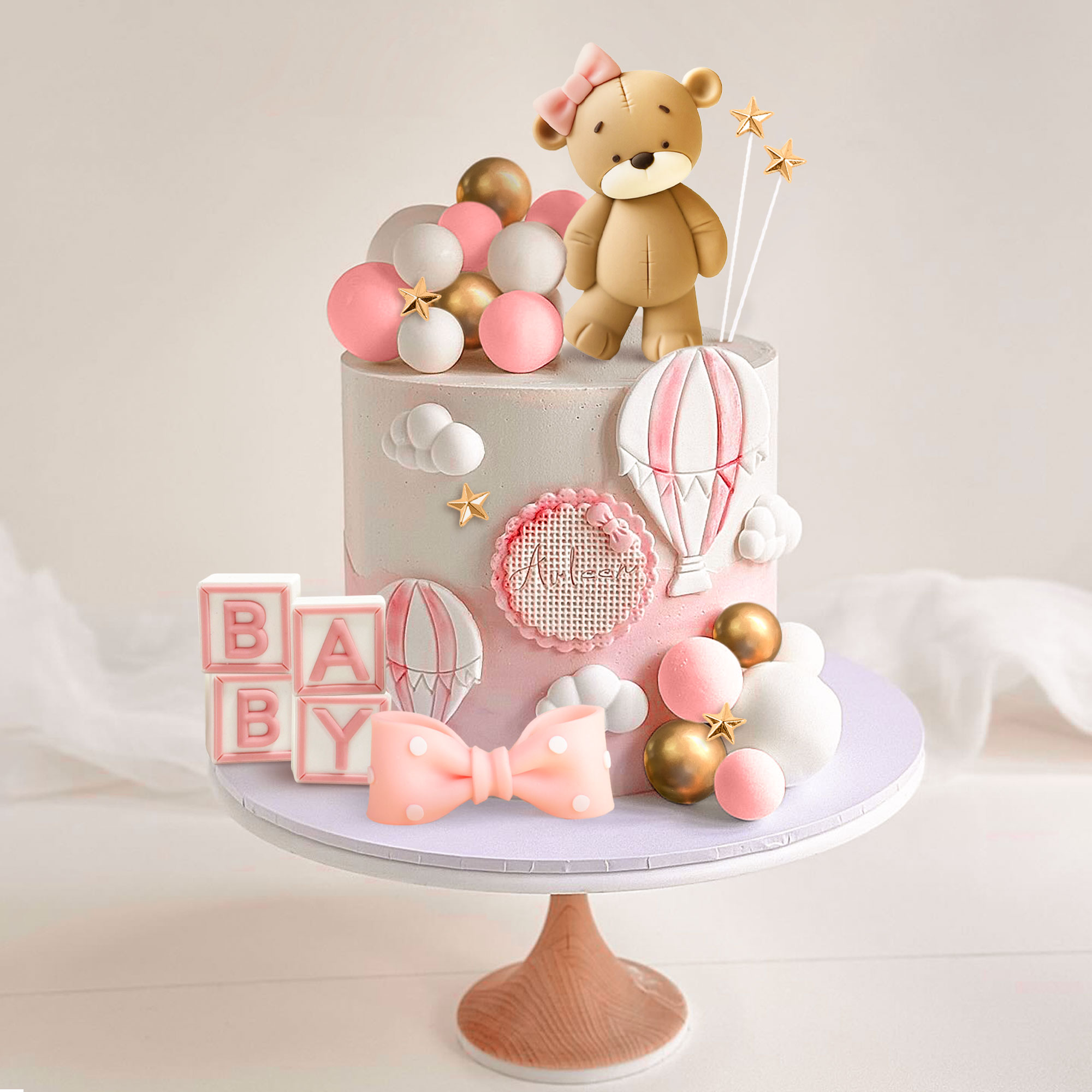 LaVenty Dekorasi Kue Beruang M - Resin Art Alphabet ulasan dan harga