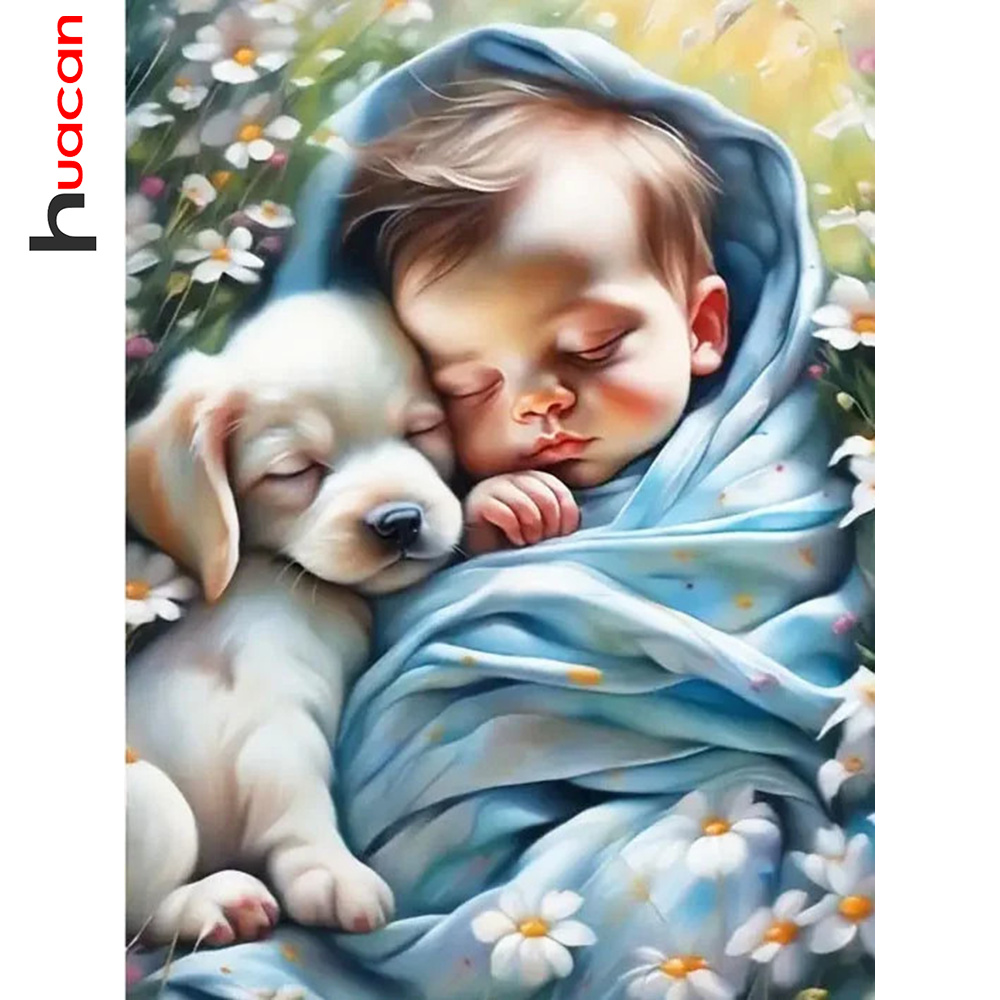 Huacan 5D Diy lukisan berlian  - Resin Art Baby ulasan dan harga